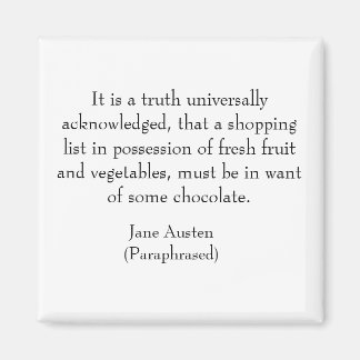 Imán de lista de compras de Jane Austen