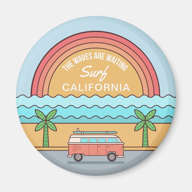 imán de localización del personalizado Summer Surf (Frente)