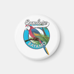 Imán de logo retro Explorar Hawái