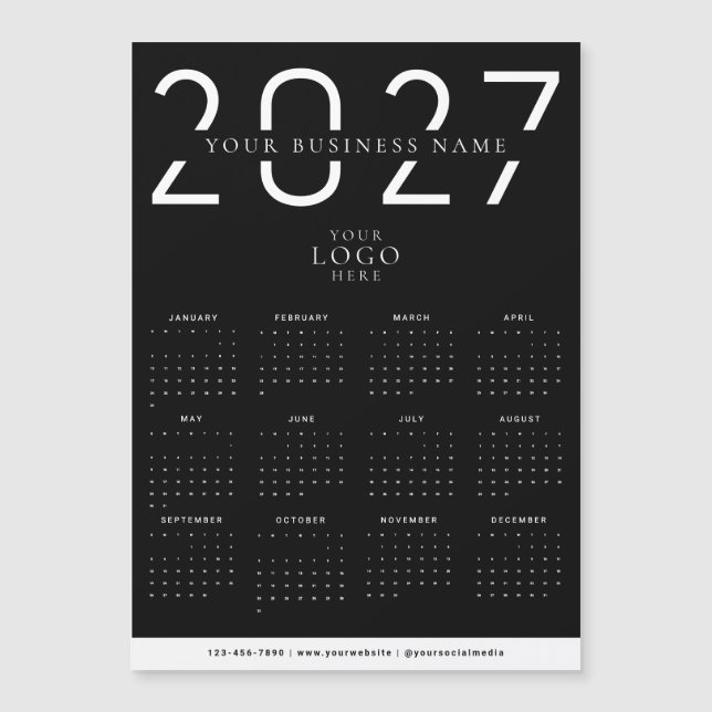 Imán de logotipo comercial de calendario moderno 2 (Anverso)
