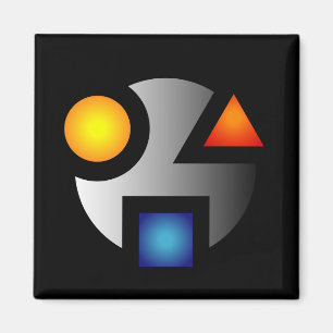 Imán de logotipo críptico de MI