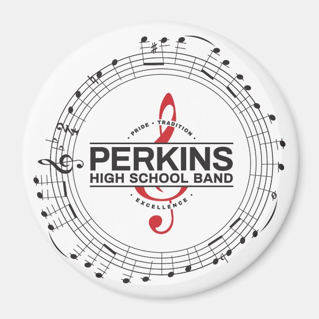Imán de Logotipo de Notas Musicales (Frente)