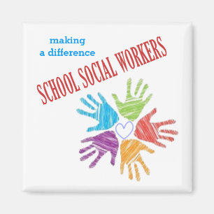Imán de los asistentes sociales de la escuela