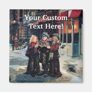 Imán de los Carolers del invierno del navidad