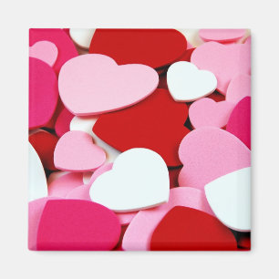 Imán de los corazones de la tarjeta del día de S