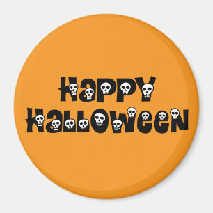 Imán de los cráneos del feliz Halloween