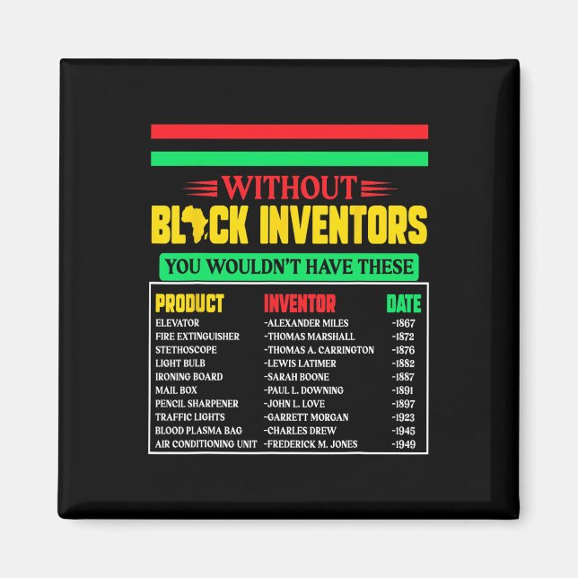 Imán De los inventores negros olvidados Mes de Historia (Frente)
