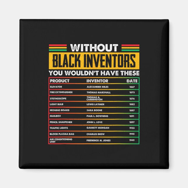Imán De los inventores negros olvidados Mes de la Histo (Frente)