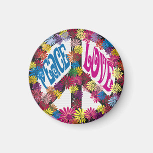 Imán de los símbolos del Hippie de la paz y del