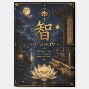 Imán de Loto con Carácter Chino 智 Sabiduría (Zhi)