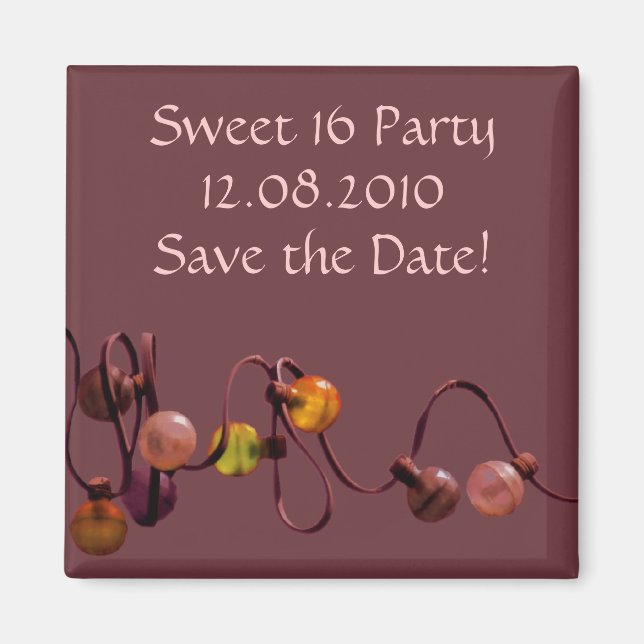 Imán de luces rosadas Fiesta (Frente)