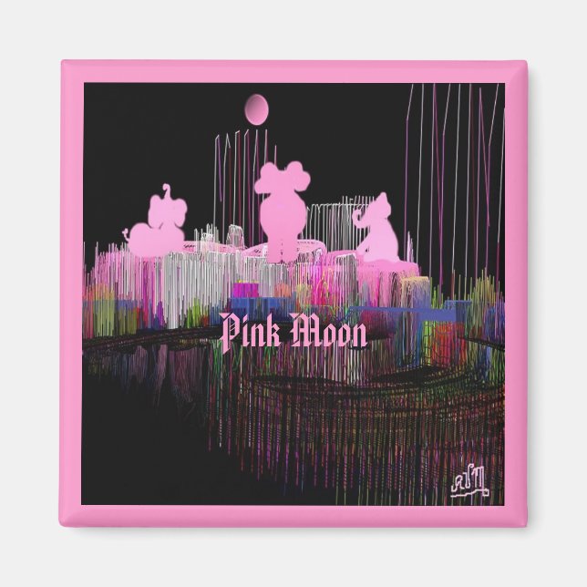 Imán de Luna Rosa (Frente)