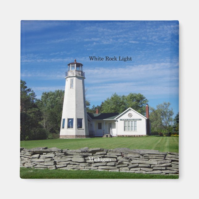 Imán de luz de roca blanca (Frente)