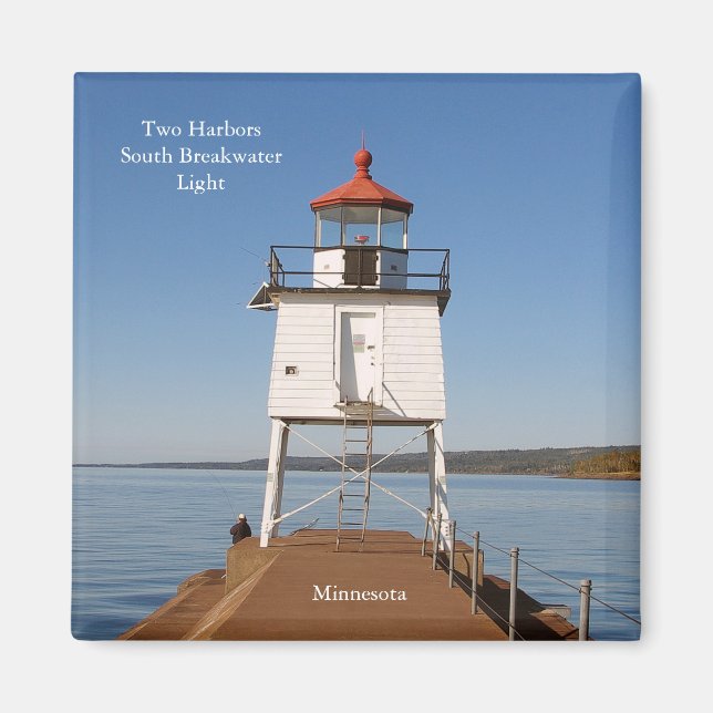 Imán de luz de rompeolas del sur de dos puertos (Frente)