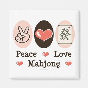 Imán de Mahjong del amor de la paz
