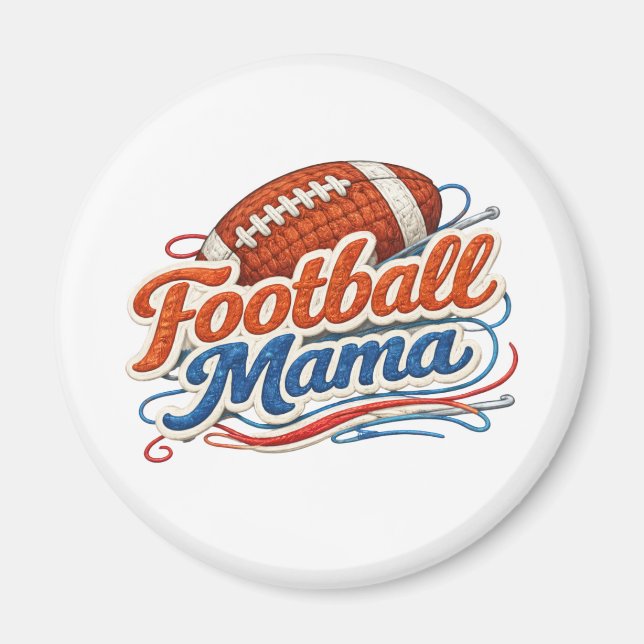 Imán de Mamá de Fútbol Retro (Frente)