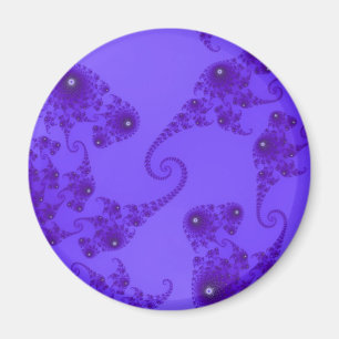 Imán de manada de caballitos de mar morados azules
