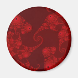 Imán de Manada de Caballitos de Mar Rojo Intenso