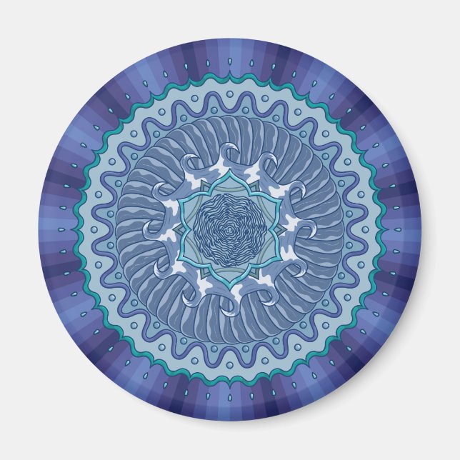 Imán de Mandala de Agua (Frente)