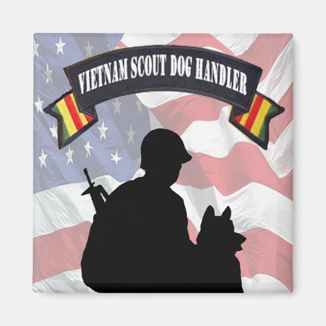 Imán de manejo de perros Scout de Vietnam (Frente)