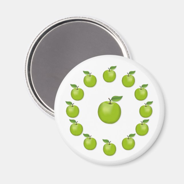 Imán de Manzana Verde (Anverso/Reverso)
