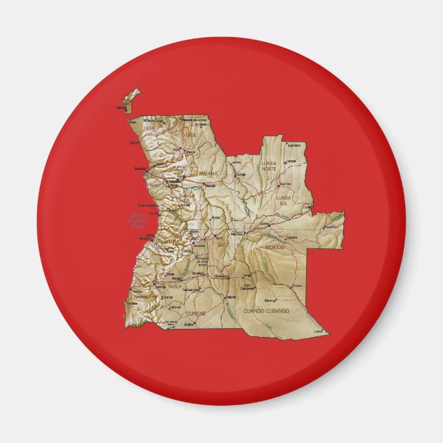 Imán de Mapa de Angola (Frente)
