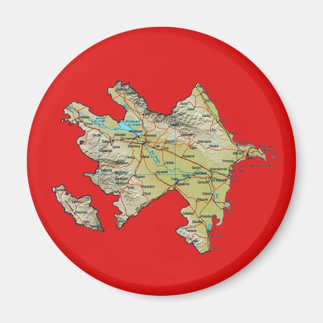 Imán de Mapa de Azerbaiyán (Frente)
