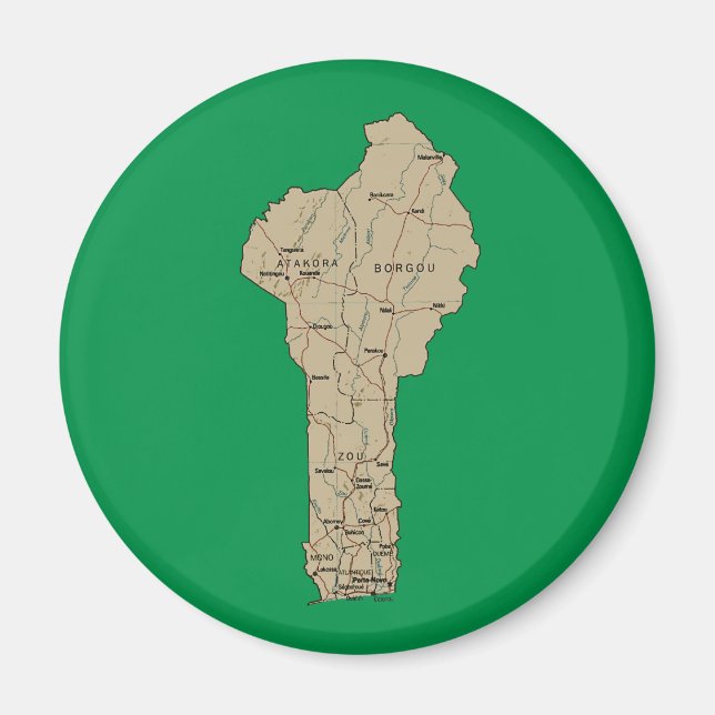Imán de Mapa de Benín (Frente)