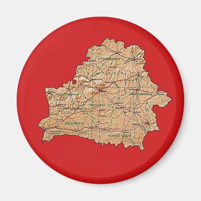 Imán de Mapa de Bielorrusia (Frente)