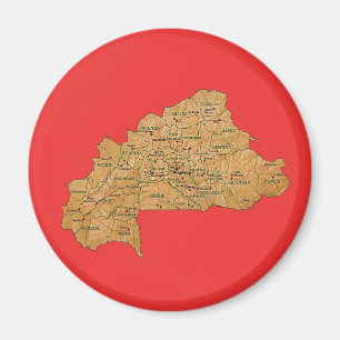 Imán de Mapa de Burkina Faso