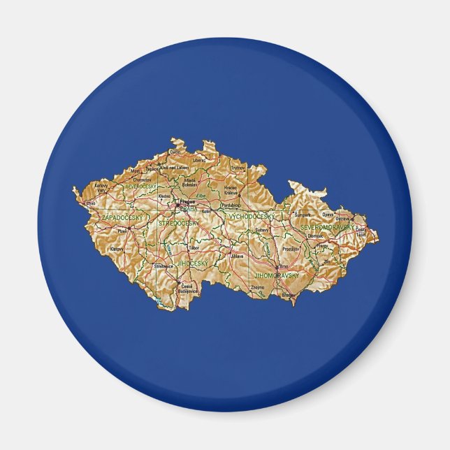 Imán de mapa de Chequia (Frente)