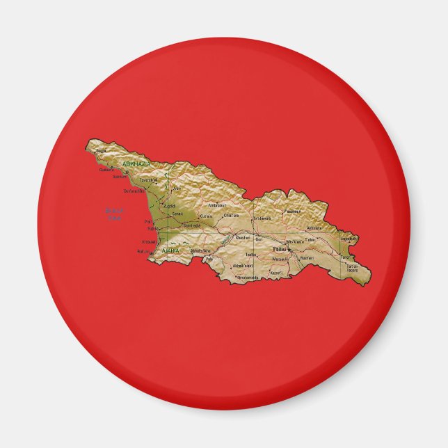 Imán de Mapa de Georgia (Frente)