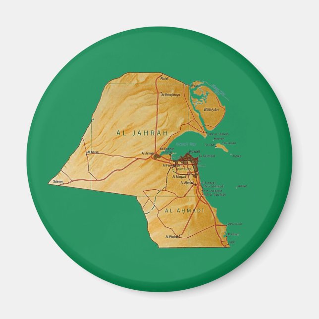 Imán de Mapa de Kuwait (Frente)