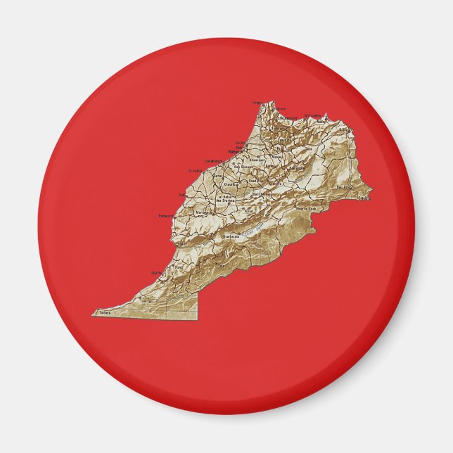 Imán de Mapa de Marruecos (Frente)