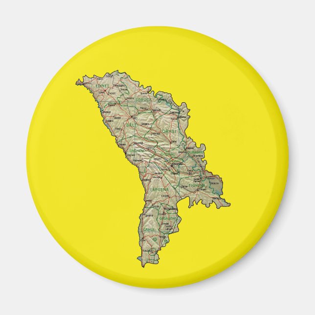 Imán de Mapa de Moldavia (Frente)