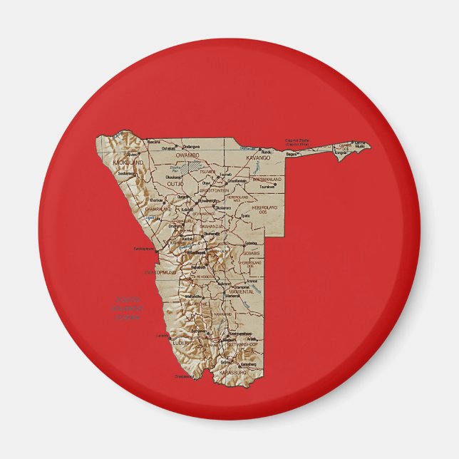 Imán de Mapa de Namibia (Frente)