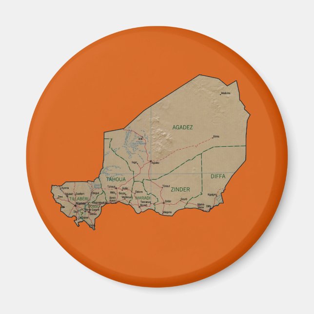 Imán de Mapa de Níger (Frente)