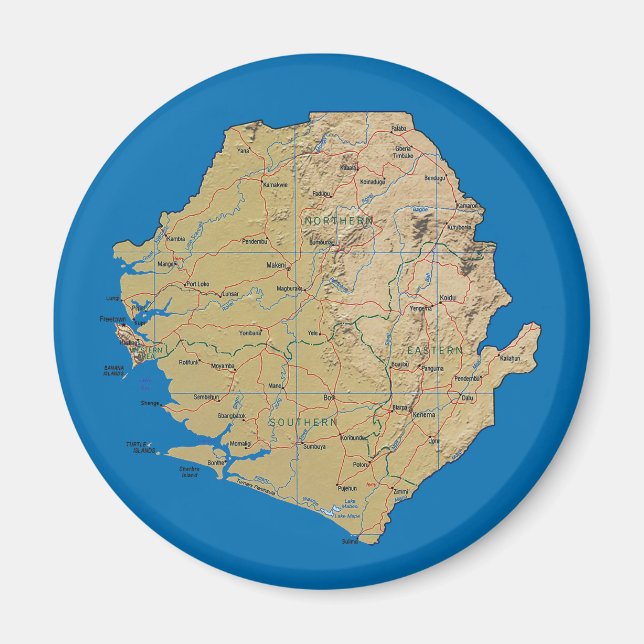 Imán de Mapa de Sierra Leona (Frente)