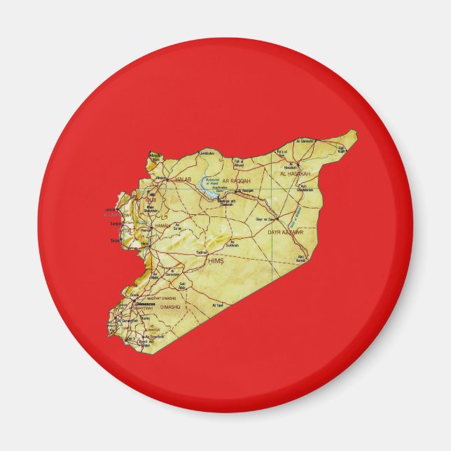 Imán de mapa de Siria (Frente)
