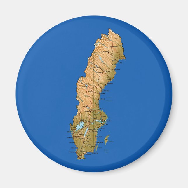 Imán de Mapa de Suecia (Frente)