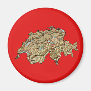 Imán de mapa de Suiza
