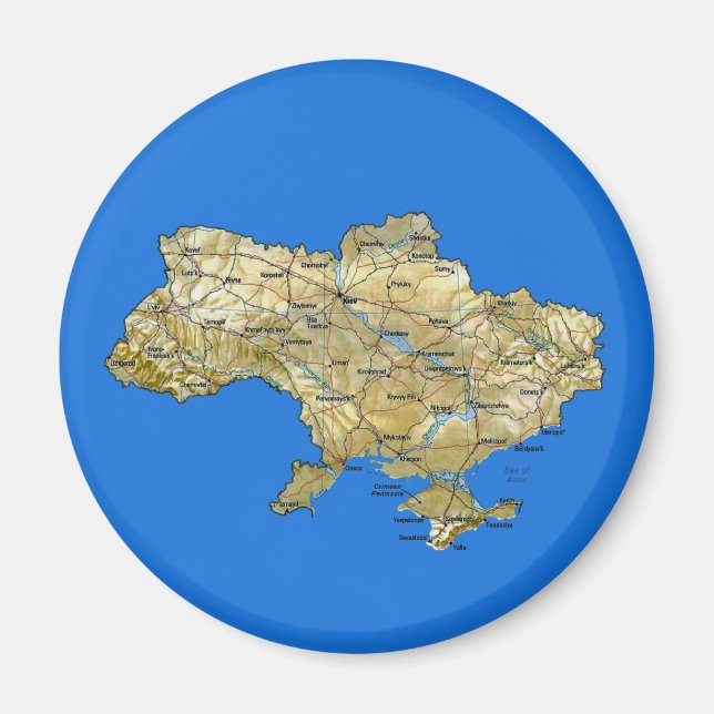 Imán de Mapa de Ucrania (Frente)