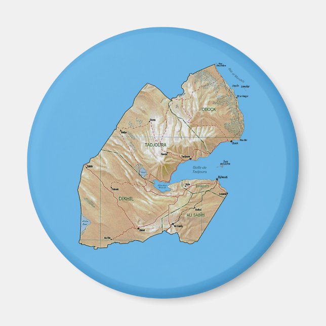 Imán de Mapa de Yibuti (Frente)