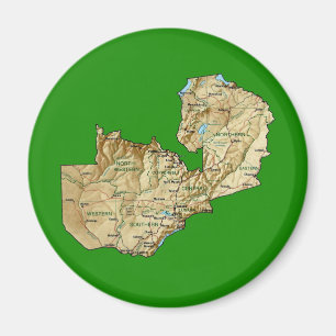 Imán de Mapa de Zambia