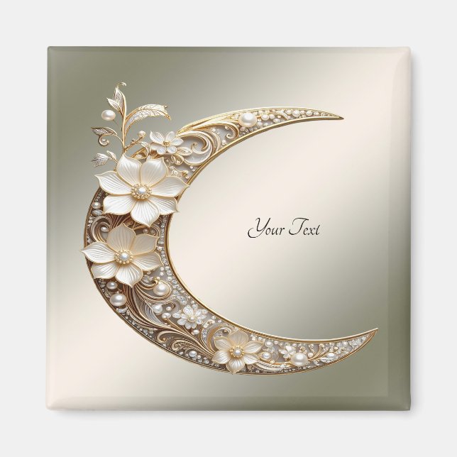 Imán de Marco de Luna Crescente Decorativo (Frente)