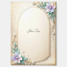 Imán de Marco Floral Decorativo con Perlas