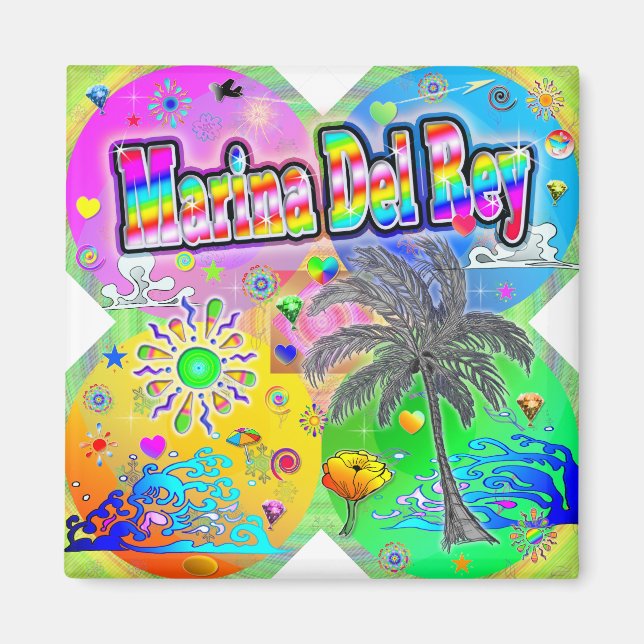 Imán de Marina Del Rey Quadro Seasons (Frente)