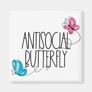 Imán de mariposa antisocial divertido