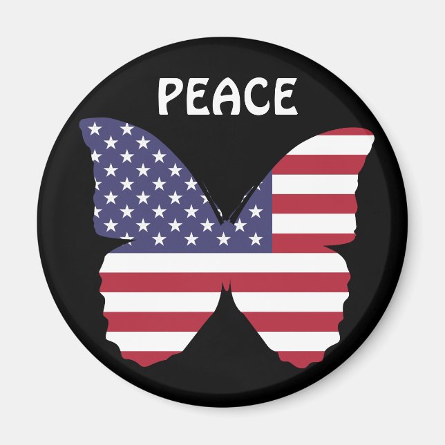 imán de mariposa de bandera estadounidense (Frente)