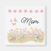 Imán de mariposa de flor silvestre personalizada